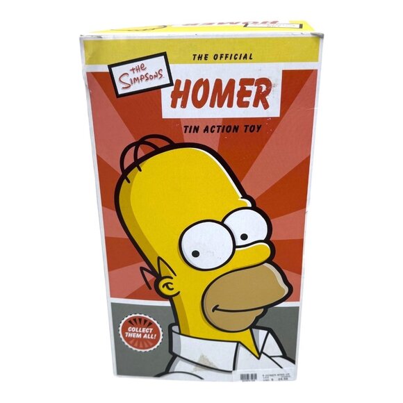 2002 Rocket USA The Simpsons 9" Homer Simpson Tin Wind Up Vintage New Old Stock - Picture 3 of 7